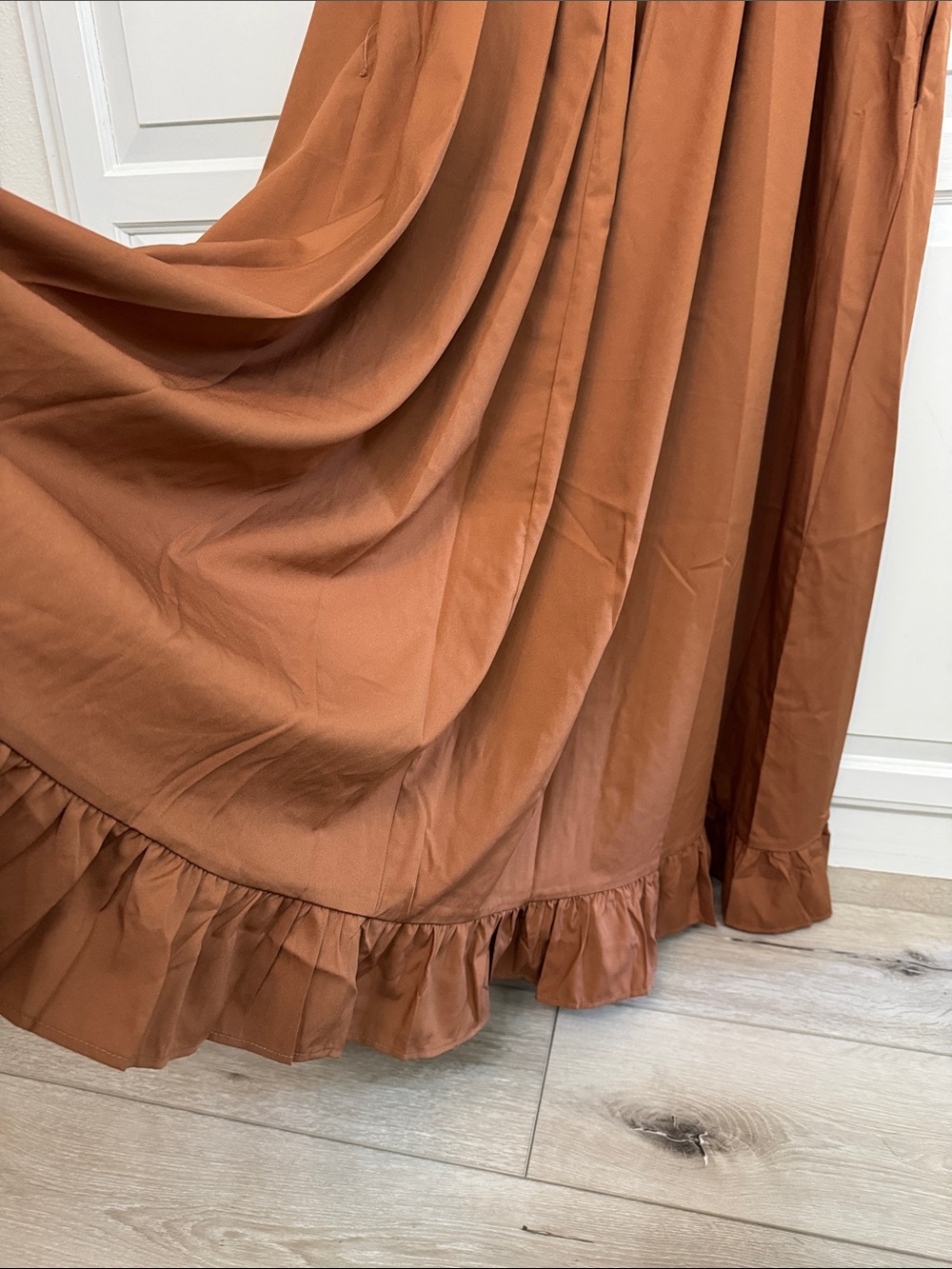 Scarlet Darkness Victorian Fairy Midi Dress Brown L Puff Sleeve Square Neck - Picture 6 of 8